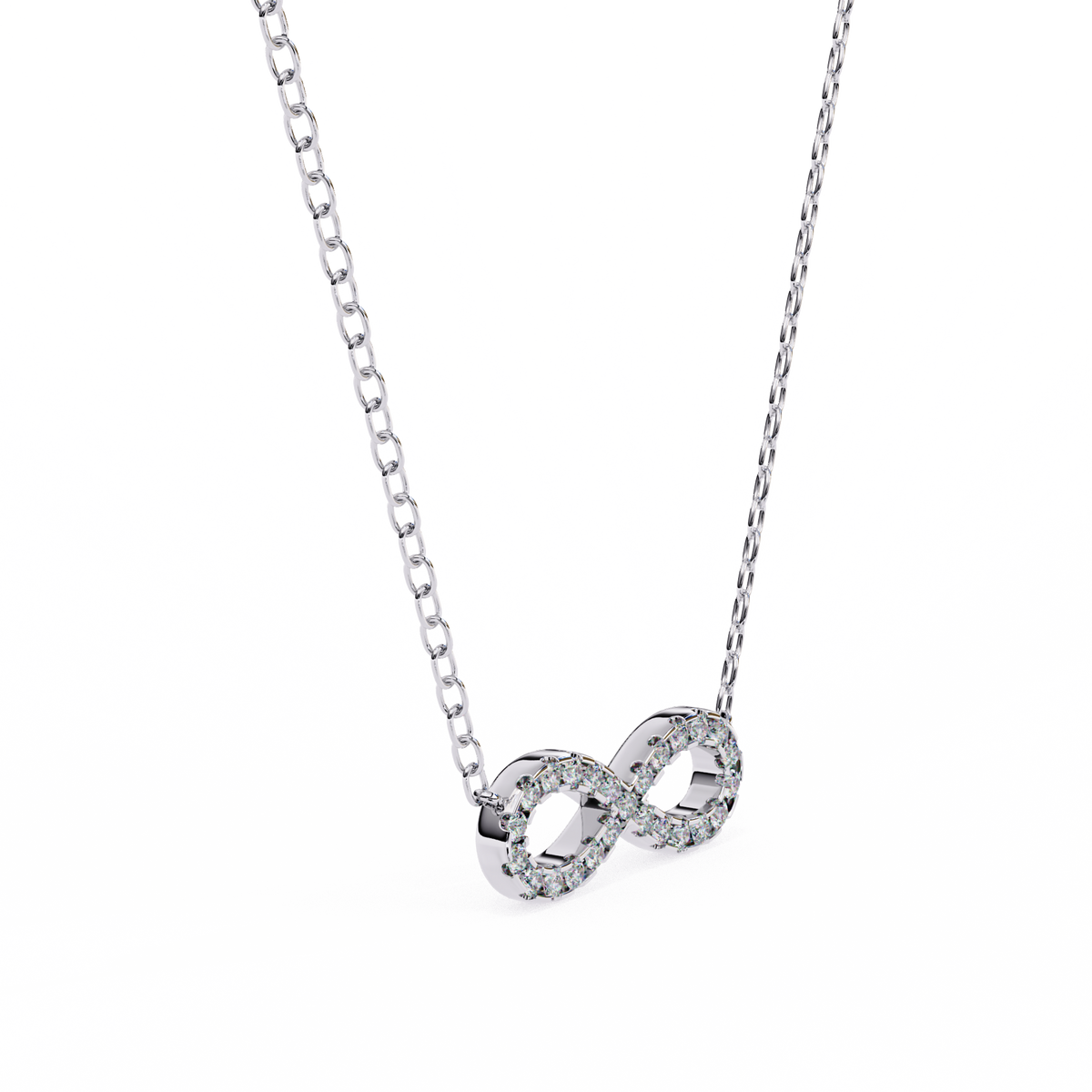 Reverra 14K Diamond Infinity Pendant Necklace, CTTW-0.32