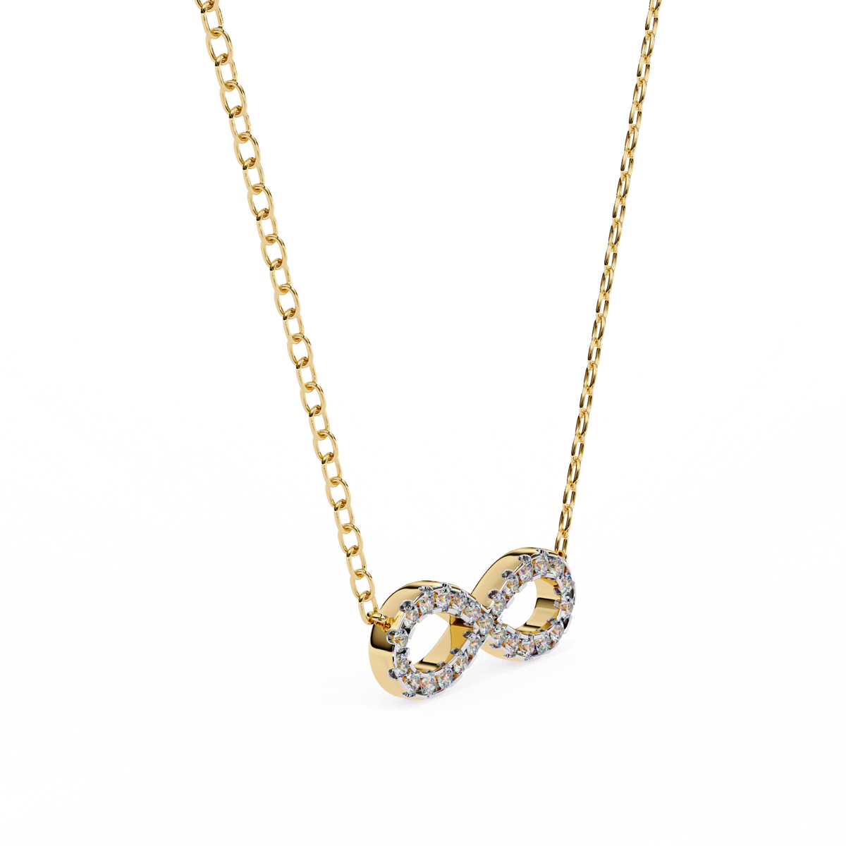 Reverra 14K Diamond Infinity Pendant Necklace, CTTW-0.32