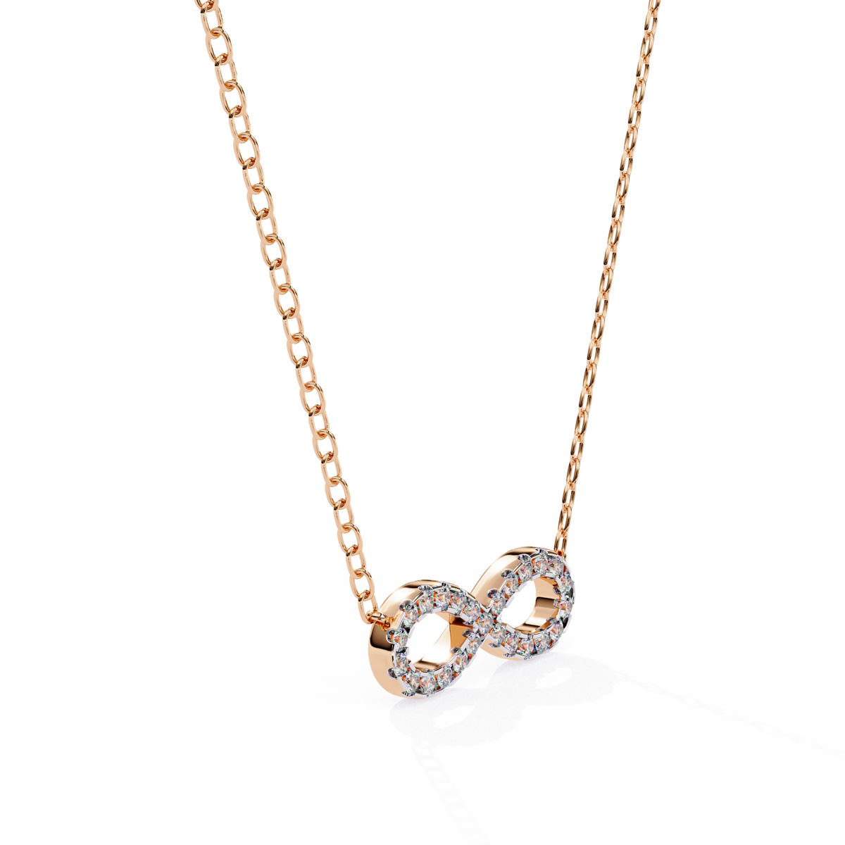 Reverra 14K Diamond Infinity Pendant Necklace, CTTW-0.32