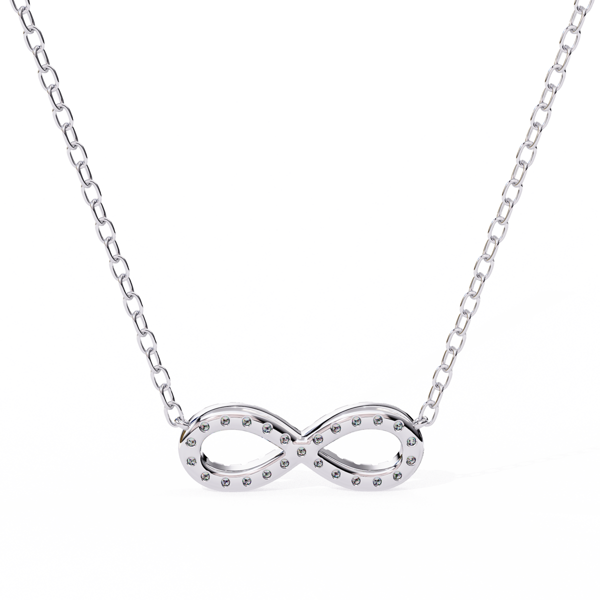 Reverra 14K Diamond Infinity Pendant Necklace, CTTW-0.32