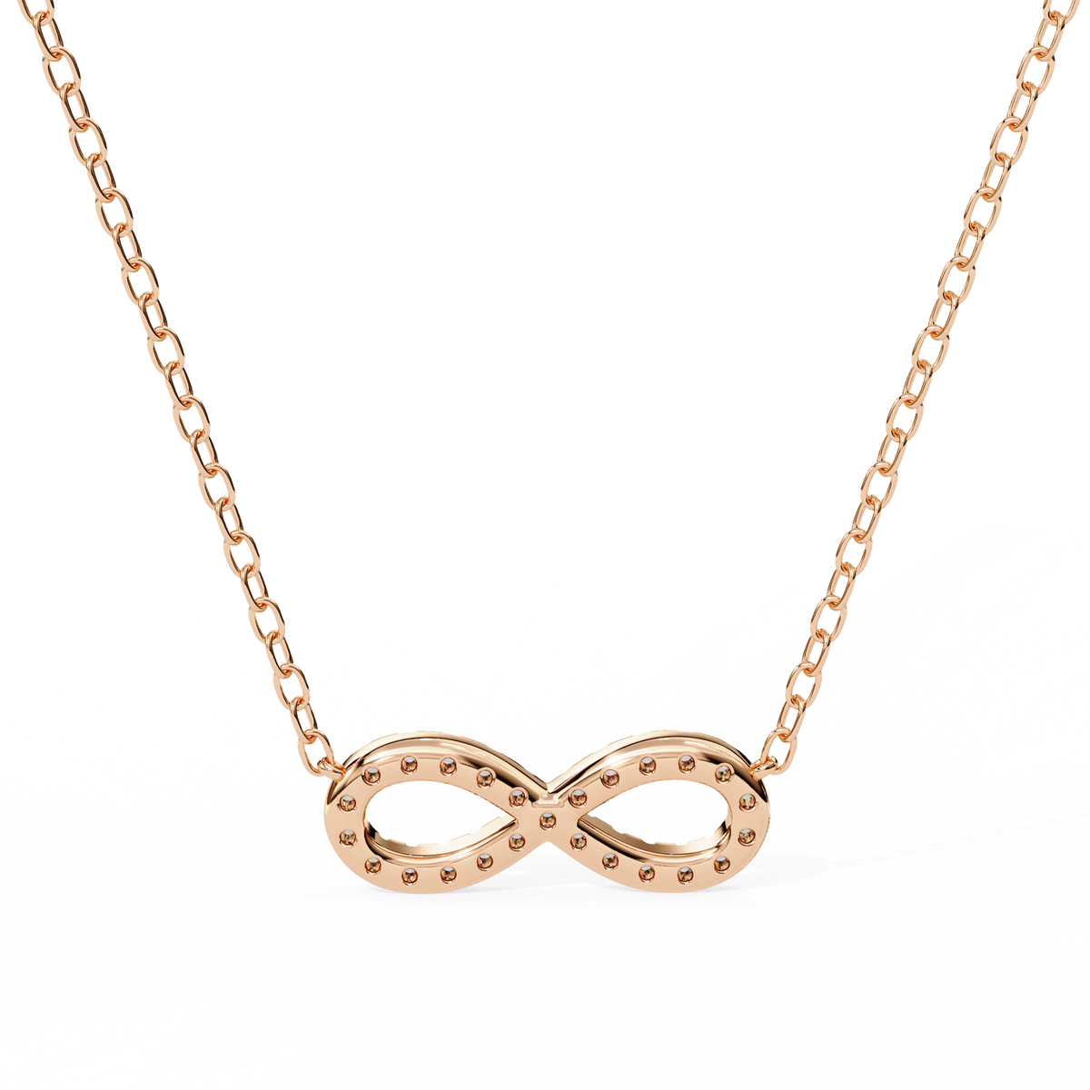 Reverra 14K Diamond Infinity Pendant Necklace, CTTW-0.32