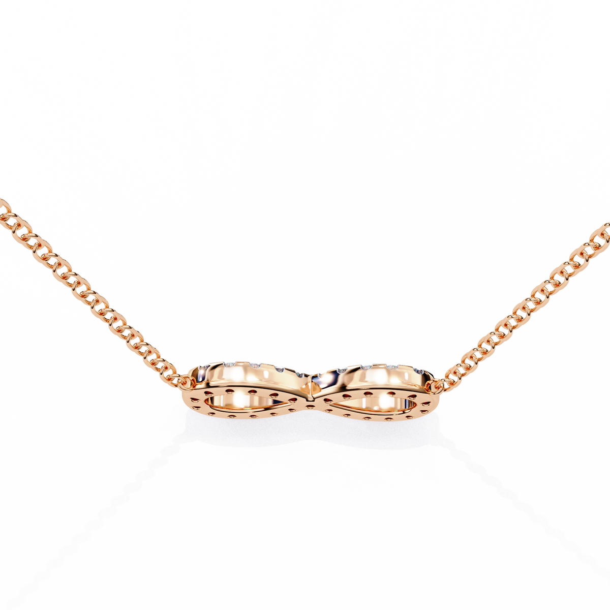 Reverra 14K Diamond Infinity Pendant Necklace, CTTW-0.32