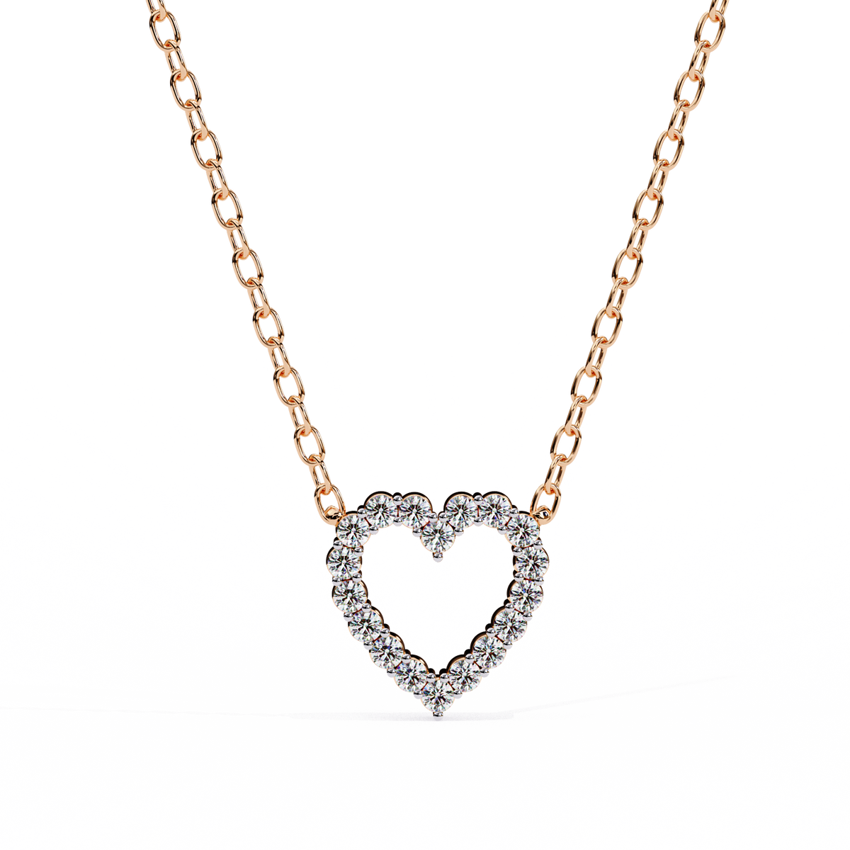 Reverra 14K Diamond Heart Pendant Necklace, CTTW-0.37