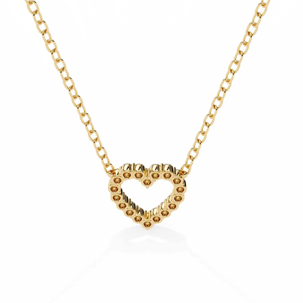 Reverra 14K Diamond Heart Pendant Necklace, CTTW-0.37