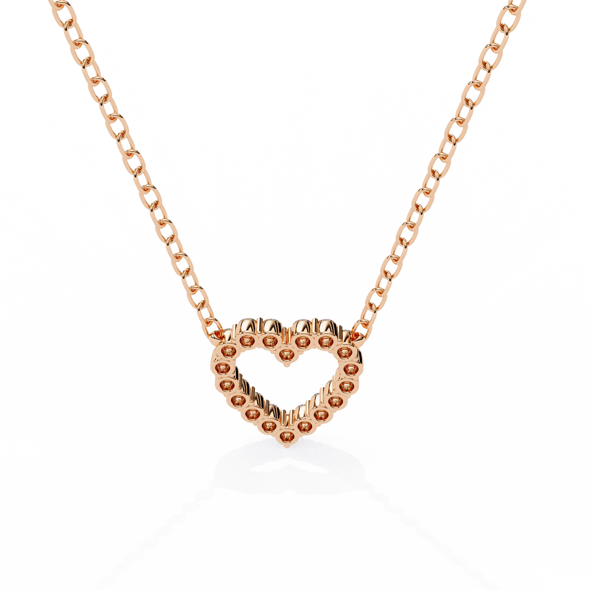 Reverra 14K Diamond Heart Pendant Necklace, CTTW-0.37
