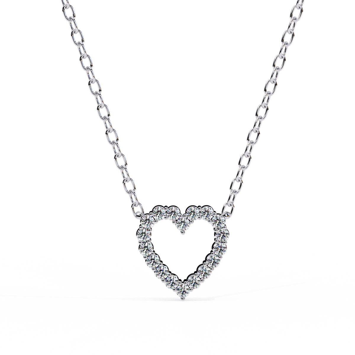 Reverra 14K Diamond Heart Pendant Necklace, CTTW-0.37