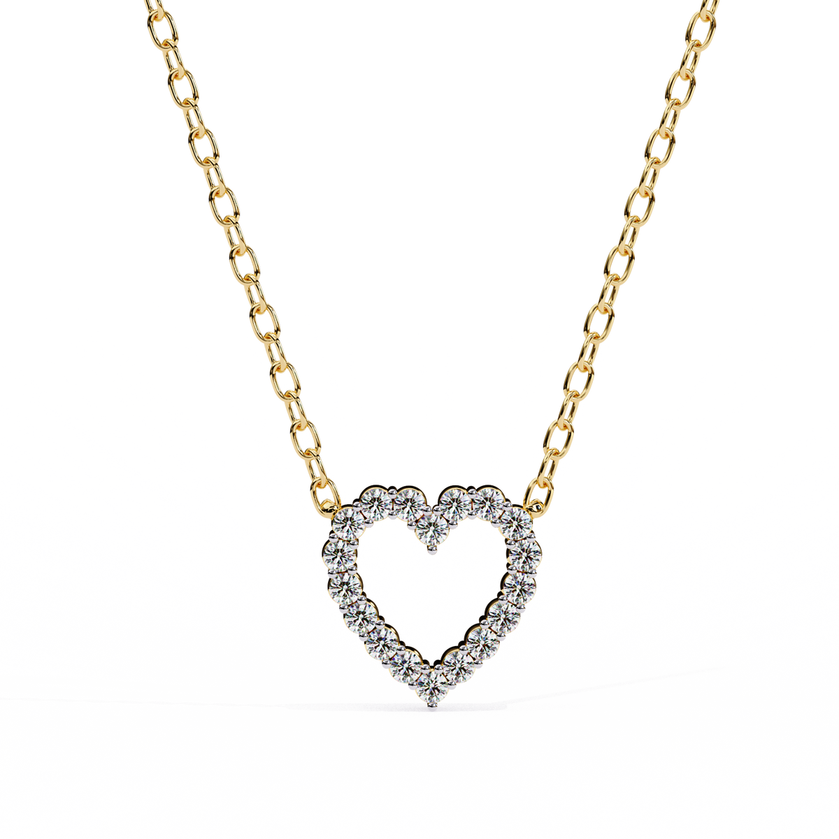 Reverra 14K Diamond Heart Pendant Necklace, CTTW-0.37
