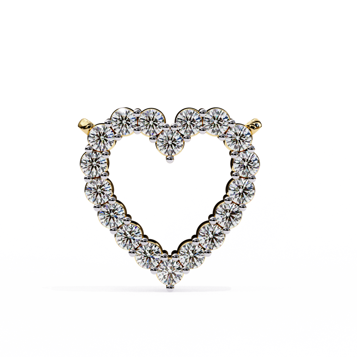 Reverra 14K Diamond Heart Pendant Necklace, CTTW-0.37