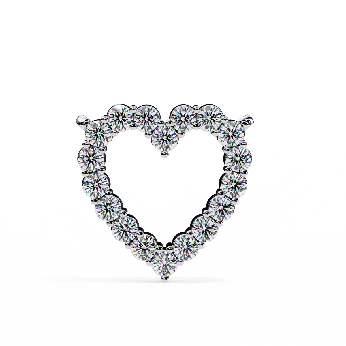 Reverra 14K Diamond Heart Pendant Necklace, CTTW-0.37