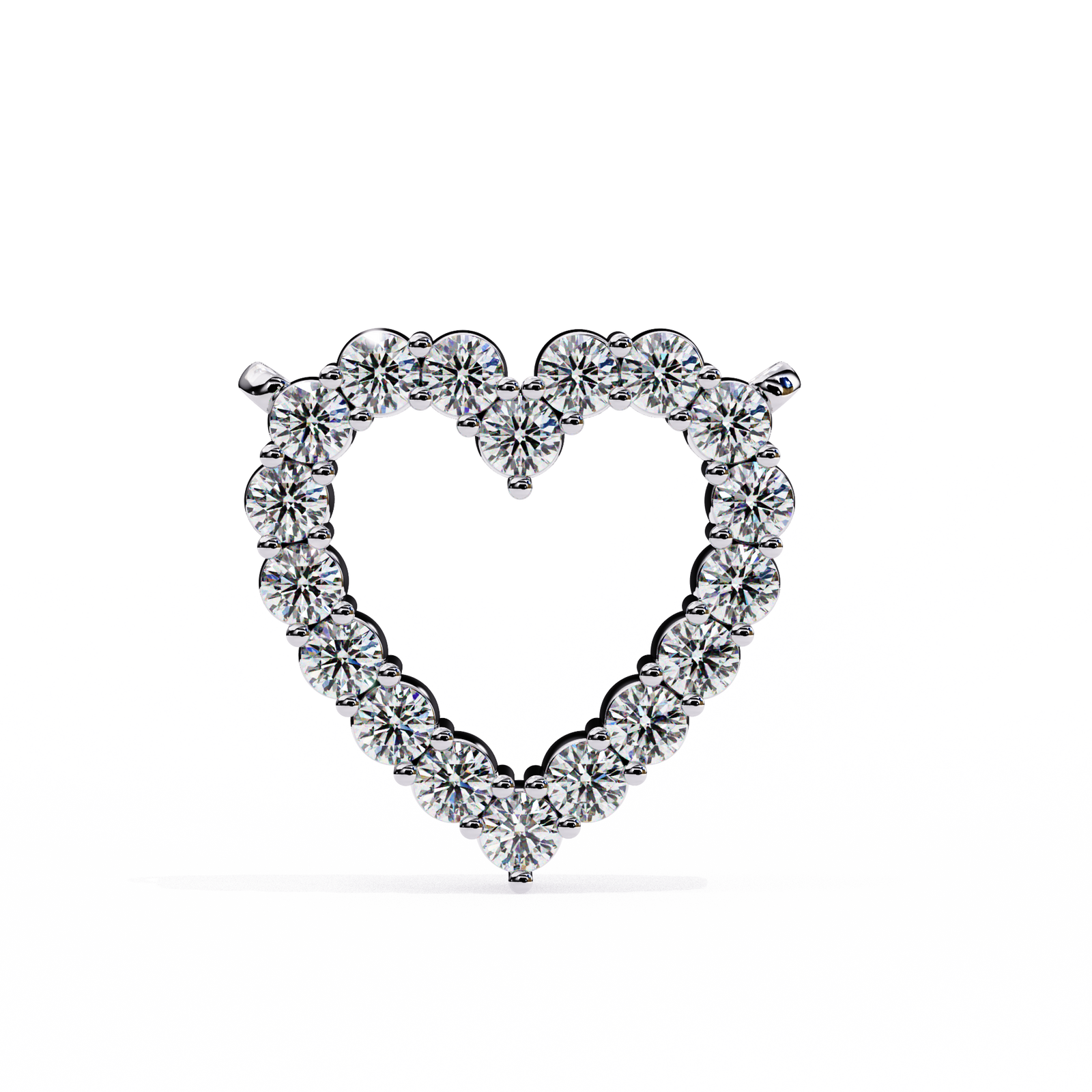 Reverra 14K Gold Round Lab Grown Diamond Heart Pendant For Women, CTTW-0.37
