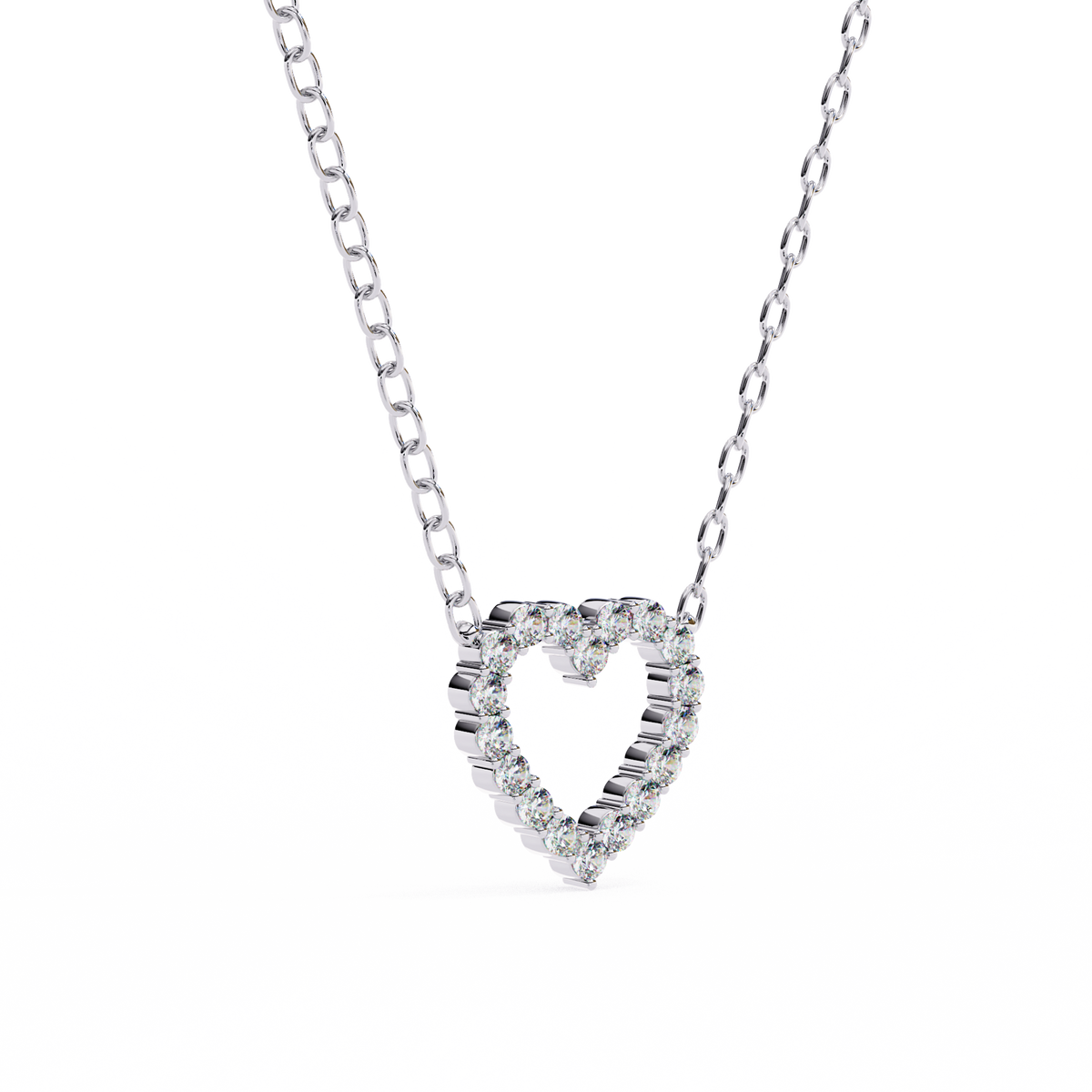 Reverra 14K Diamond Heart Pendant Necklace, CTTW-0.37