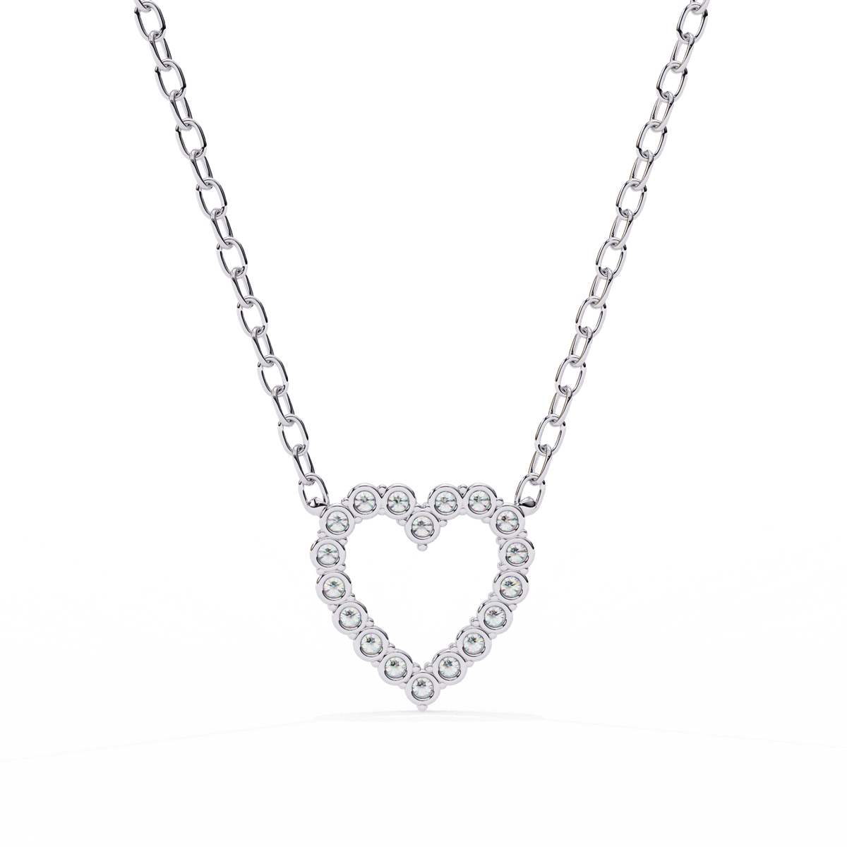 Reverra 14K Diamond Heart Pendant Necklace, CTTW-0.37