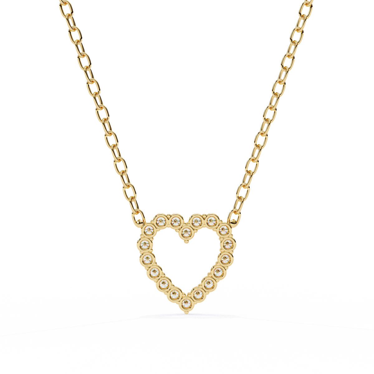 Reverra 14K Diamond Heart Pendant Necklace, CTTW-0.37