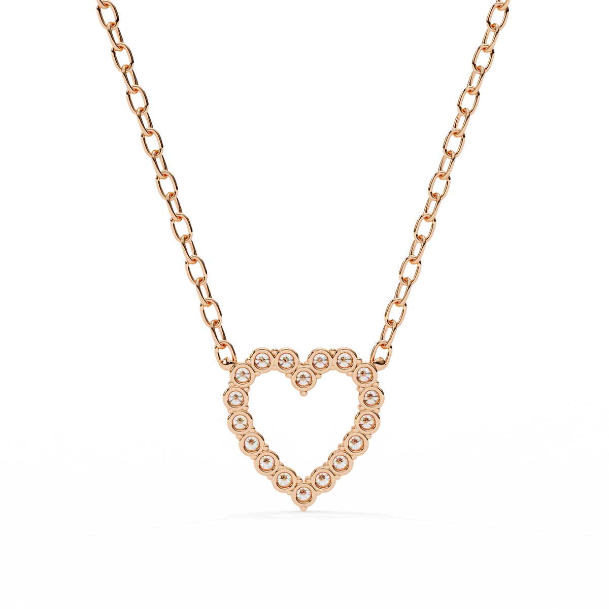 Reverra 14K Diamond Heart Pendant Necklace, CTTW-0.37
