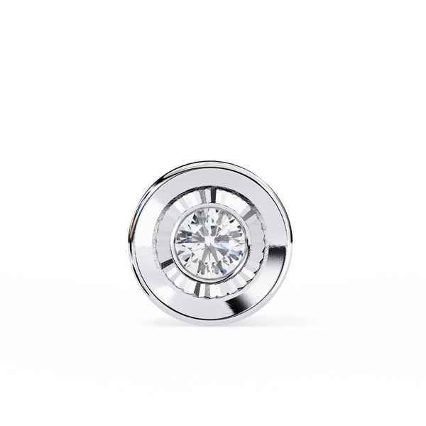 Reverra 14K Gold Round Lab Grown Diamond Bezel Circle Pendant For Women, CTTW-0.26