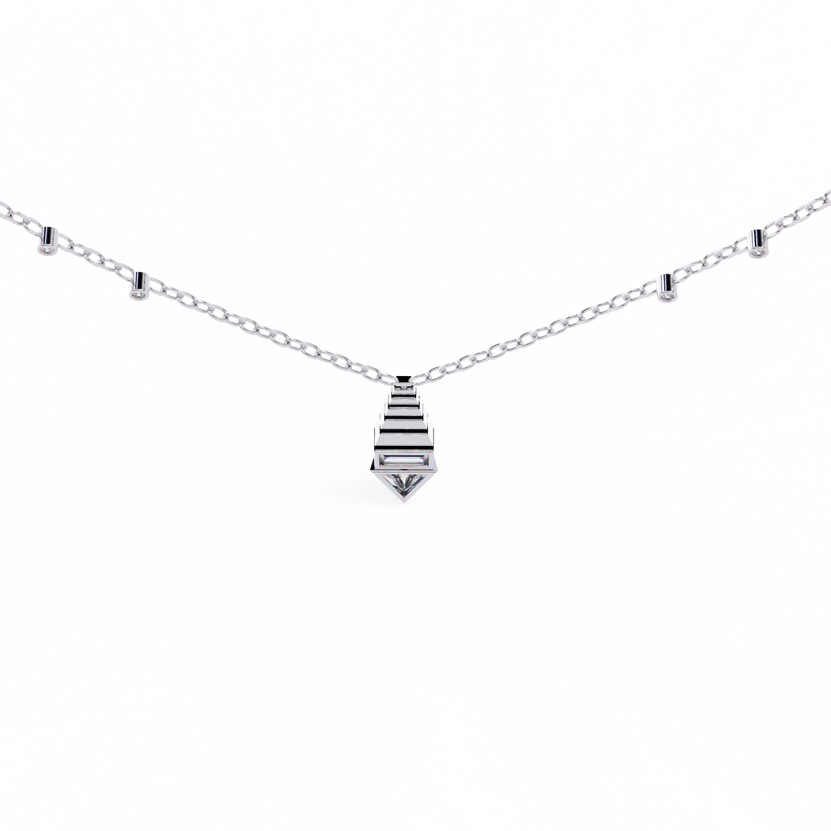 Reverra 14K Geometric Diamond Pendant Necklace, CTTW-0.63