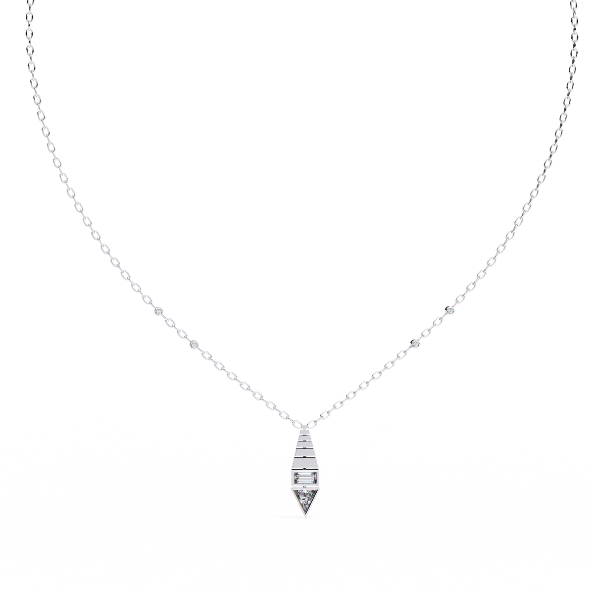 Reverra 14K Geometric Diamond Pendant Necklace, CTTW-0.63