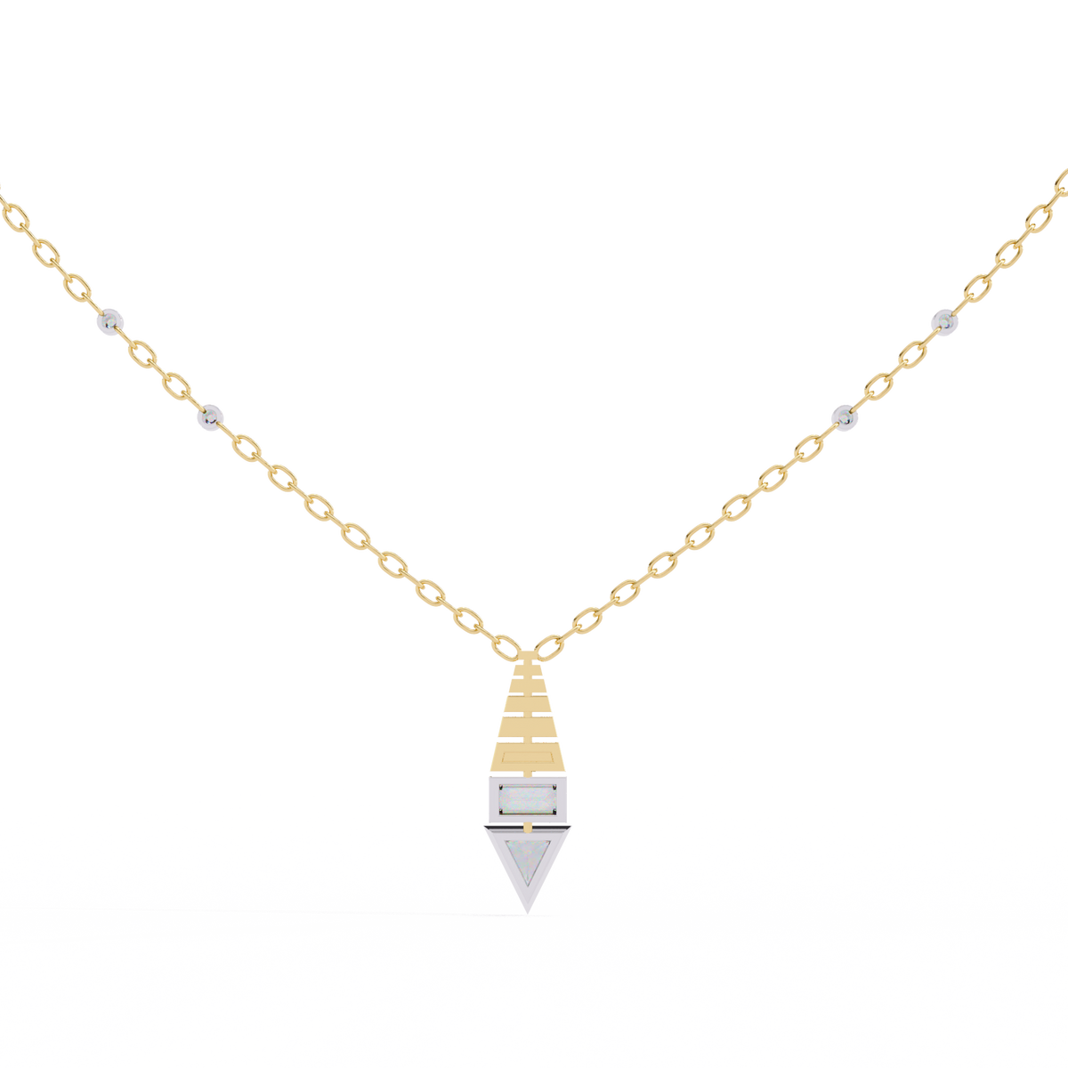Reverra 14K Geometric Diamond Pendant Necklace, CTTW-0.63