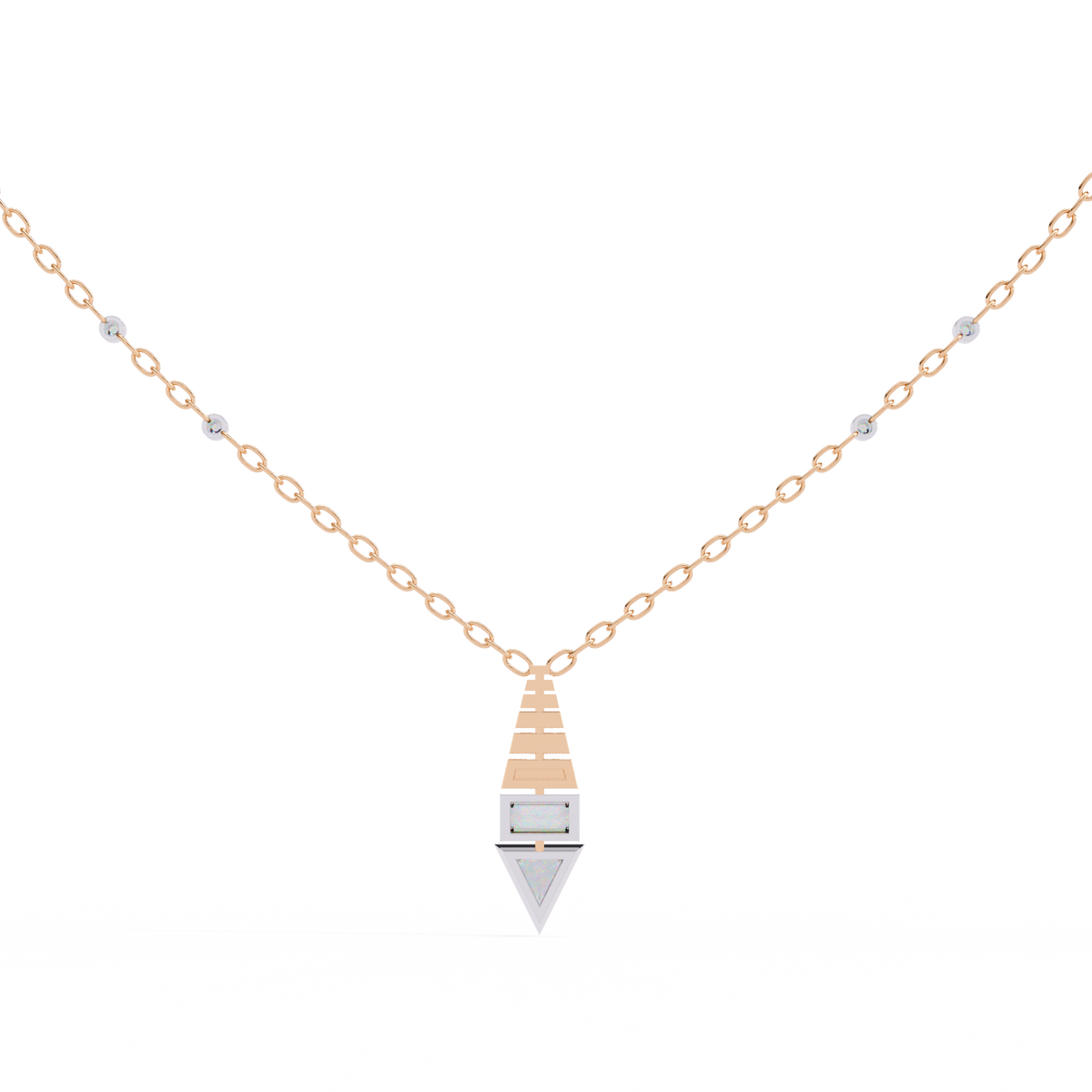 Reverra 14K Geometric Diamond Pendant Necklace, CTTW-0.63