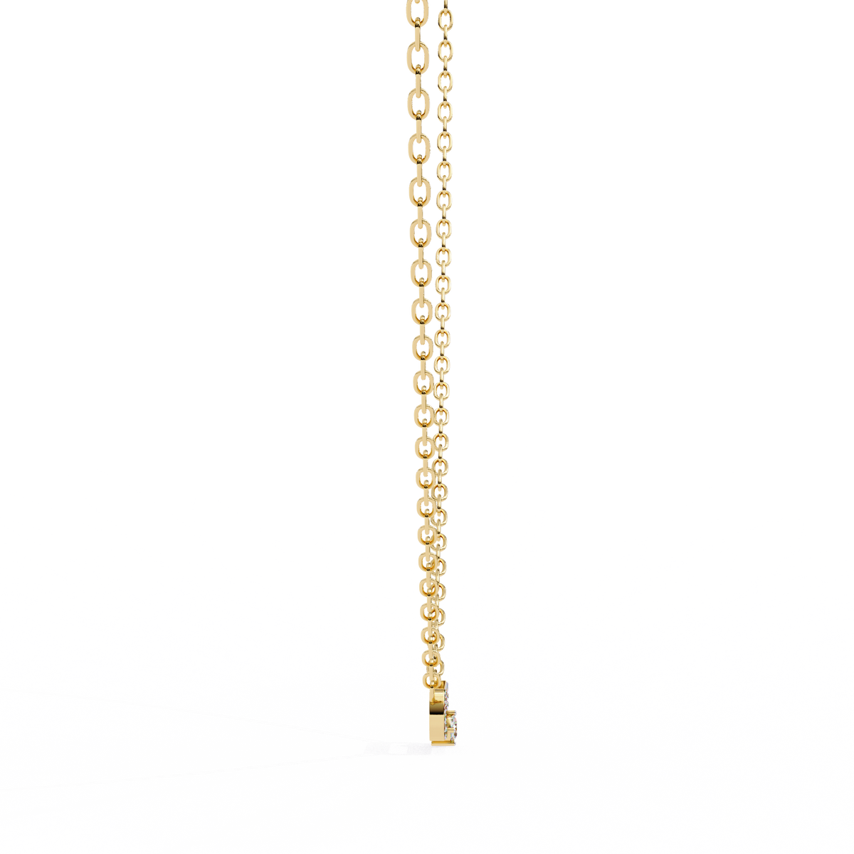 Reverra 14K Modern Diamond Link Pendant Necklace, CTTW-0.36