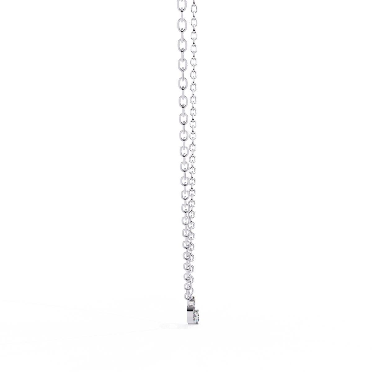 Reverra 14K Modern Diamond Link Pendant Necklace, CTTW-0.36