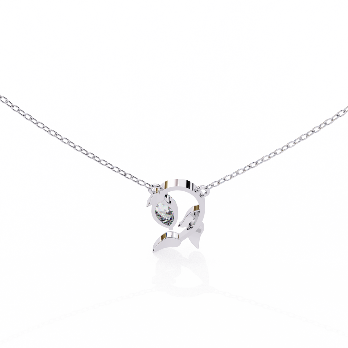 Reverra 14K Gold Marquise Lab Grown Diamond Leaf Pendant For Women, CTTW-0.47