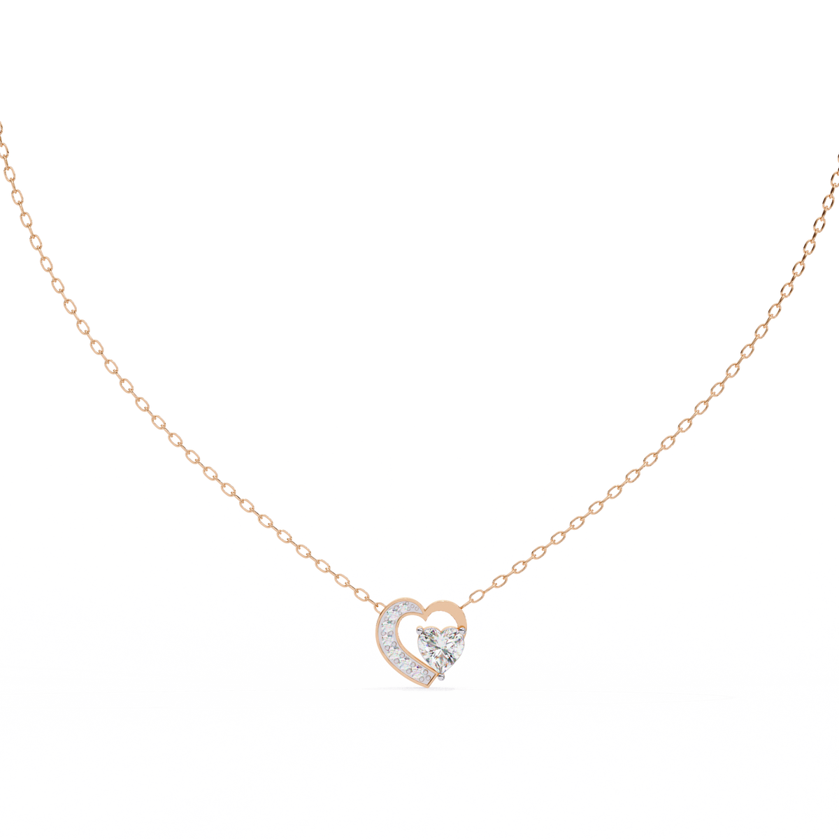 Reverra 14K Heart Diamond Pendant Necklace, CTTW-0.87