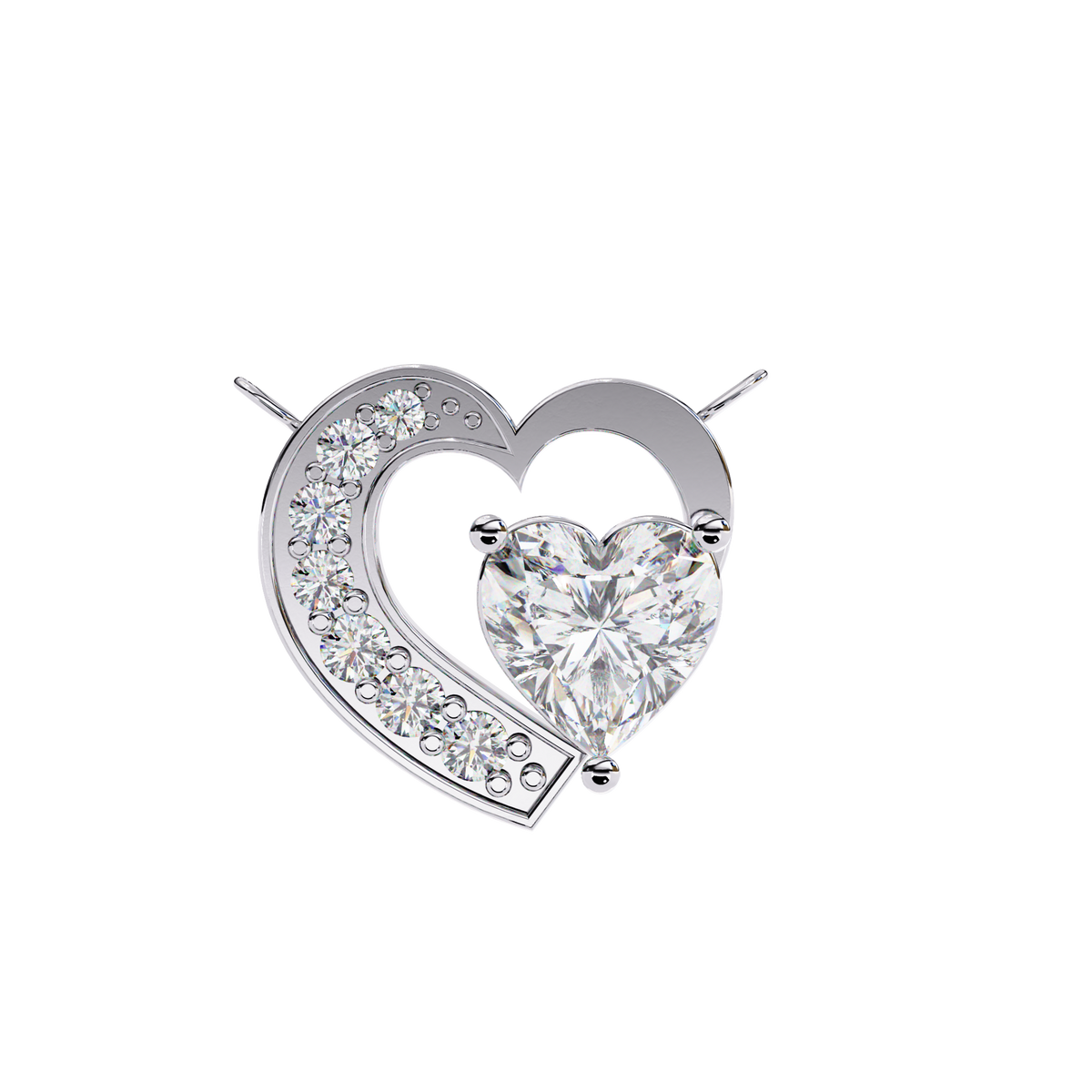 Reverra 14K Heart Diamond Pendant Necklace, CTTW-0.87