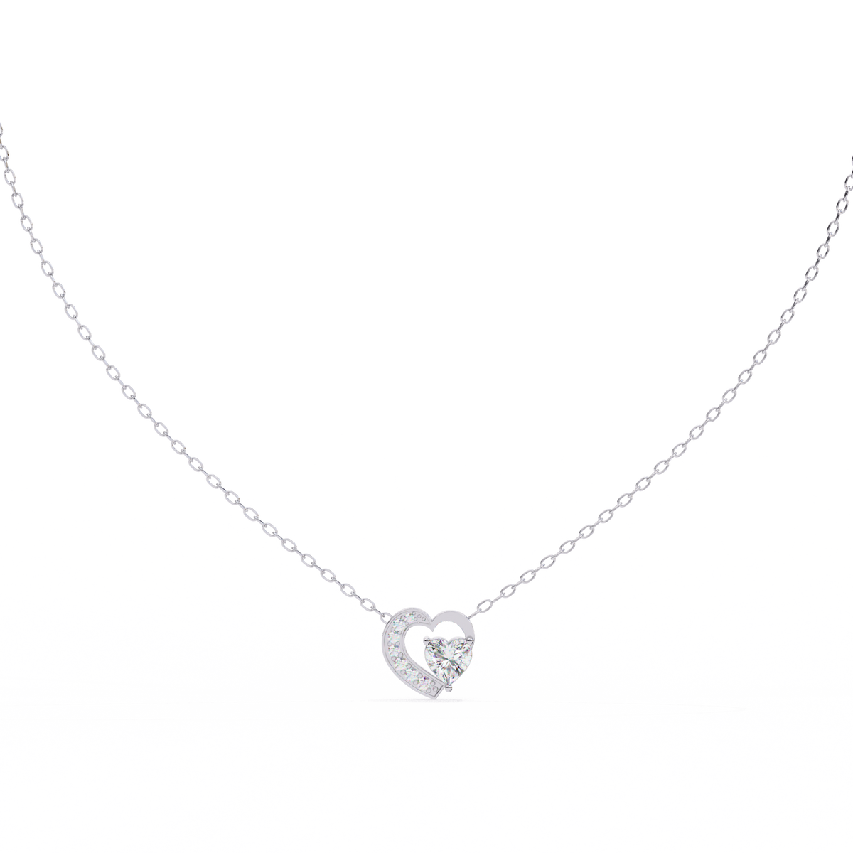 Reverra 14K Heart Diamond Pendant Necklace, CTTW-0.87