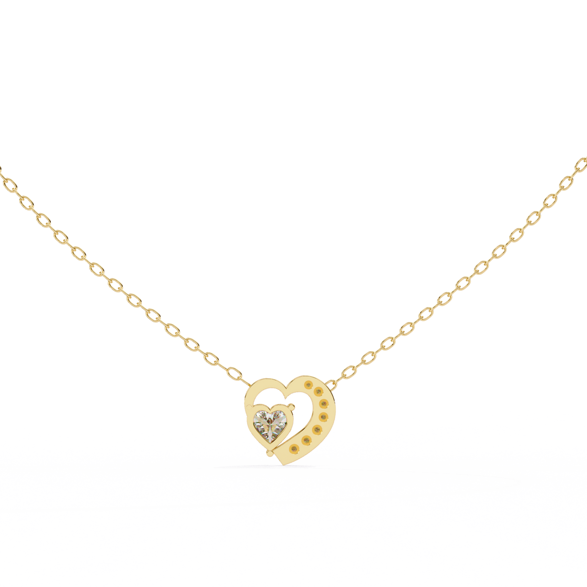 Reverra 14K Heart Diamond Pendant Necklace, CTTW-0.87