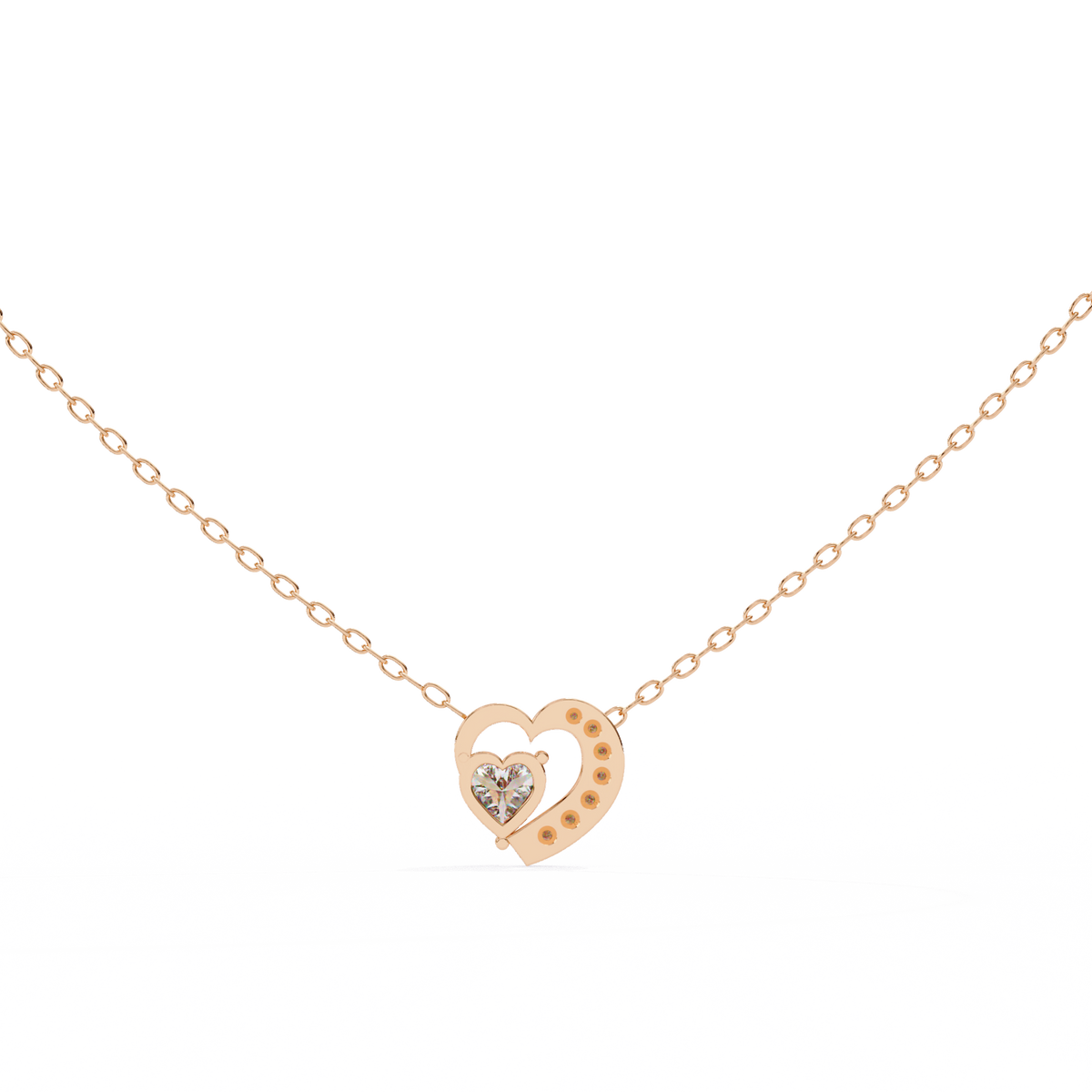 Reverra 14K Heart Diamond Pendant Necklace, CTTW-0.87