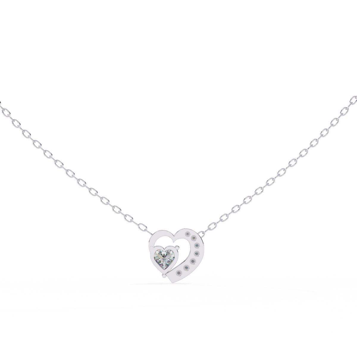Reverra 14K Heart Diamond Pendant Necklace, CTTW-0.87