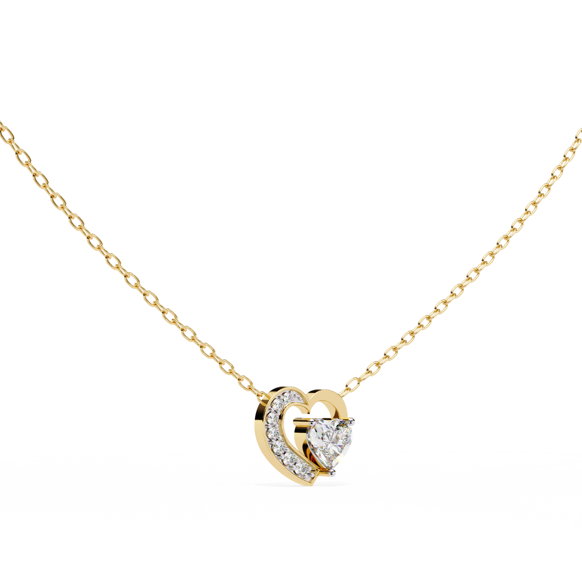 Reverra 14K Heart Diamond Pendant Necklace, CTTW-0.87