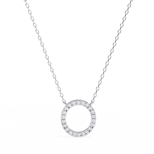 Reverra 14K Gold Round Lab Grown Diamond Circle Pendant For Women, CTTW-0.34