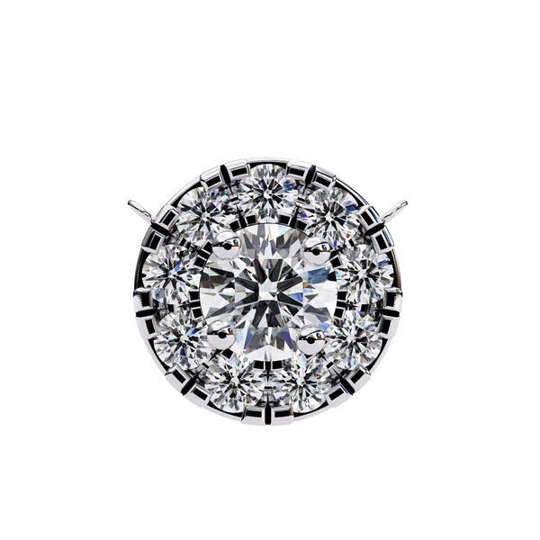 Reverra 14K Gold Halo Round Lab Grown Diamond Pendant For Women, CTTW-0.24