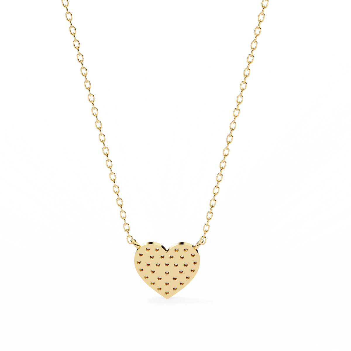 Reverra 14K Pavé Diamond Heart Pendant Necklace, CTTW-0.21