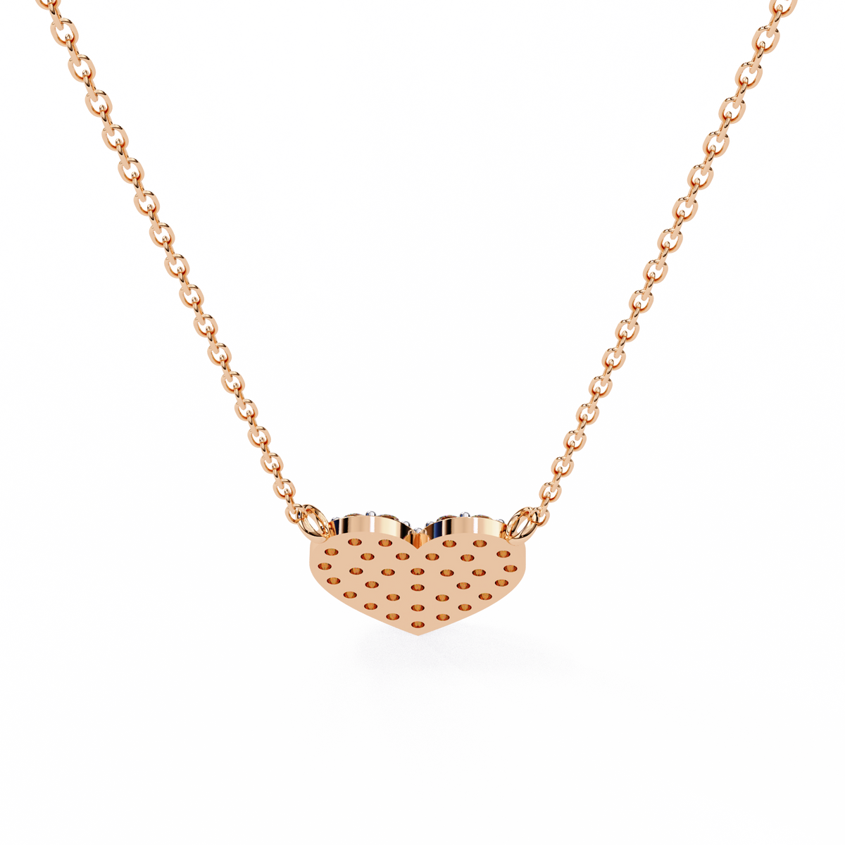 Reverra 14K Pavé Diamond Heart Pendant Necklace, CTTW-0.21