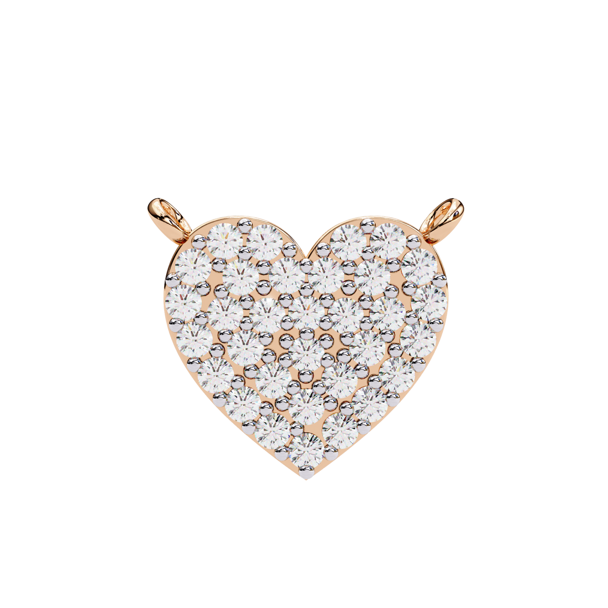 Reverra 14K Pavé Diamond Heart Pendant Necklace, CTTW-0.21