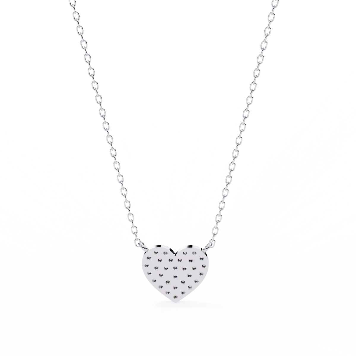 Reverra 14K Pavé Diamond Heart Pendant Necklace, CTTW-0.21