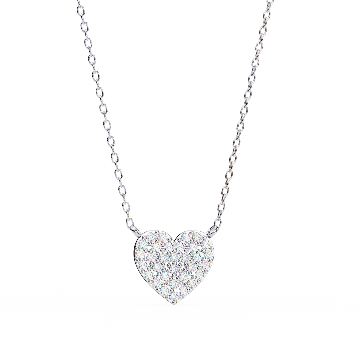 Reverra 14K Pavé Diamond Heart Pendant Necklace, CTTW-0.21