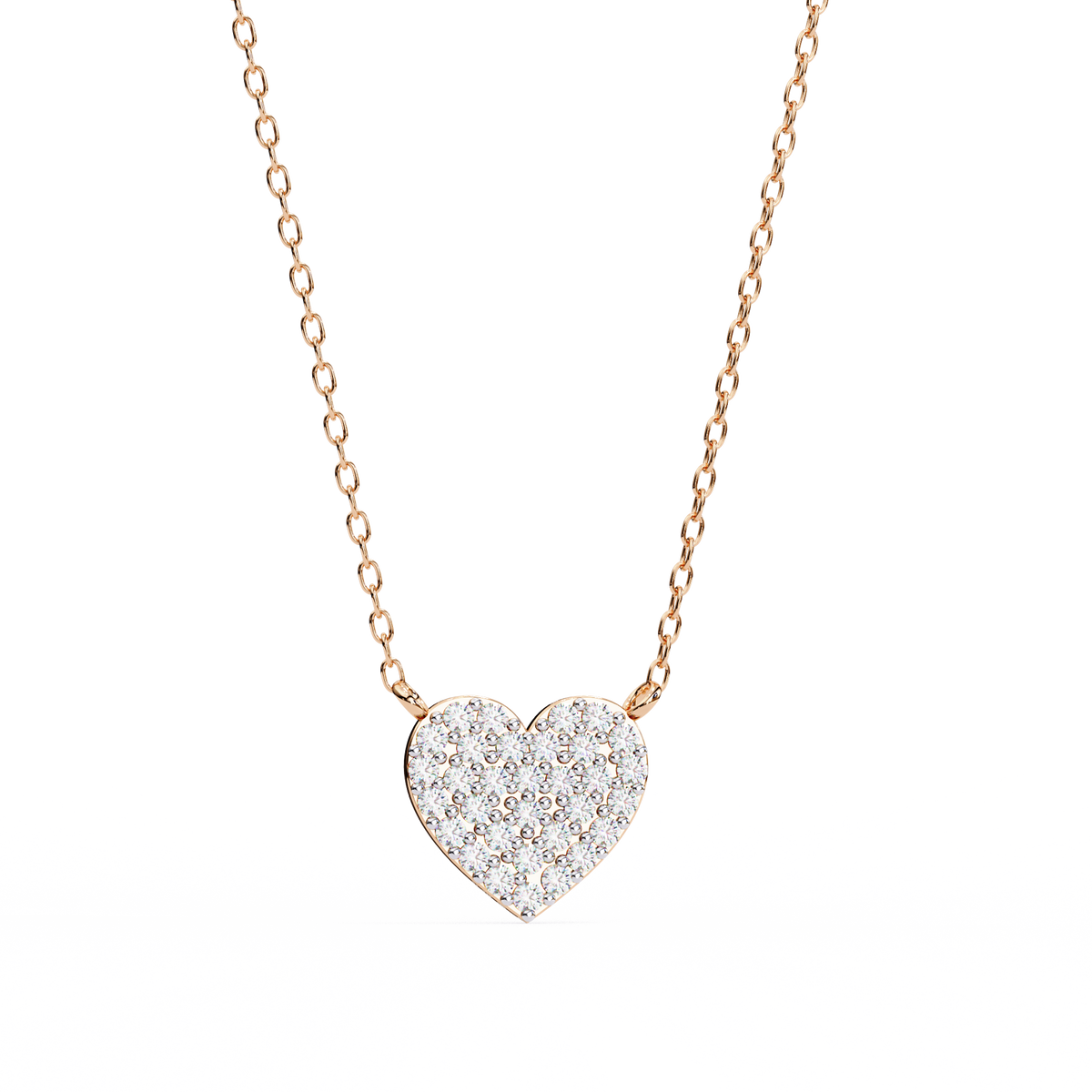 Reverra 14K Pavé Diamond Heart Pendant Necklace, CTTW-0.21