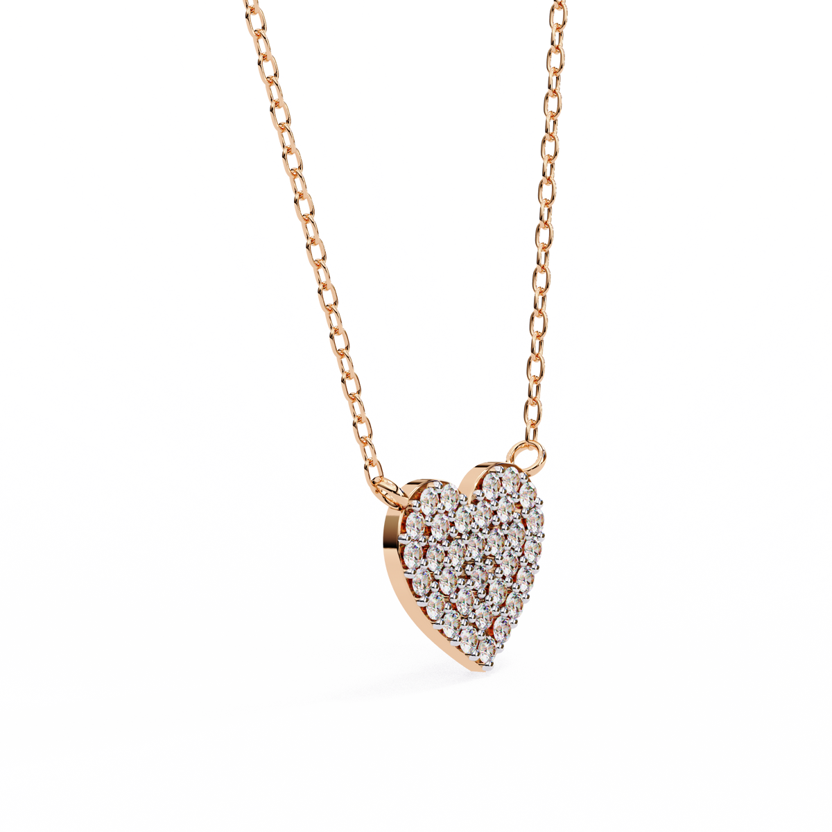 Reverra 14K Pavé Diamond Heart Pendant Necklace, CTTW-0.21