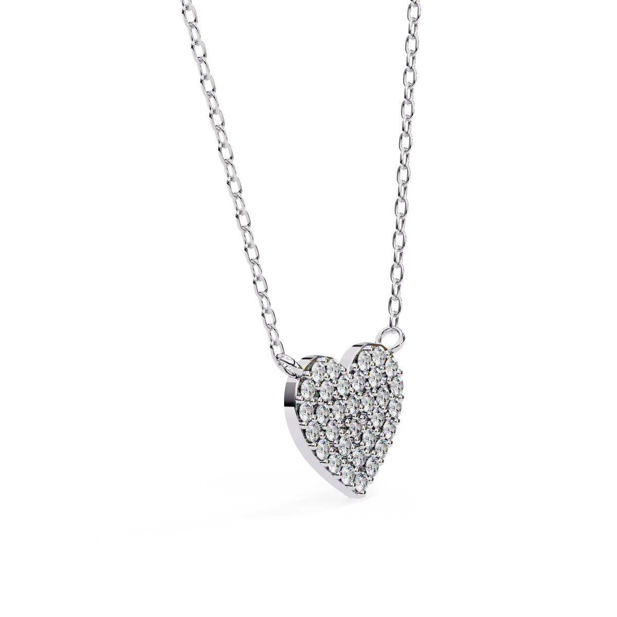 Reverra 14K Pavé Diamond Heart Pendant Necklace, CTTW-0.21