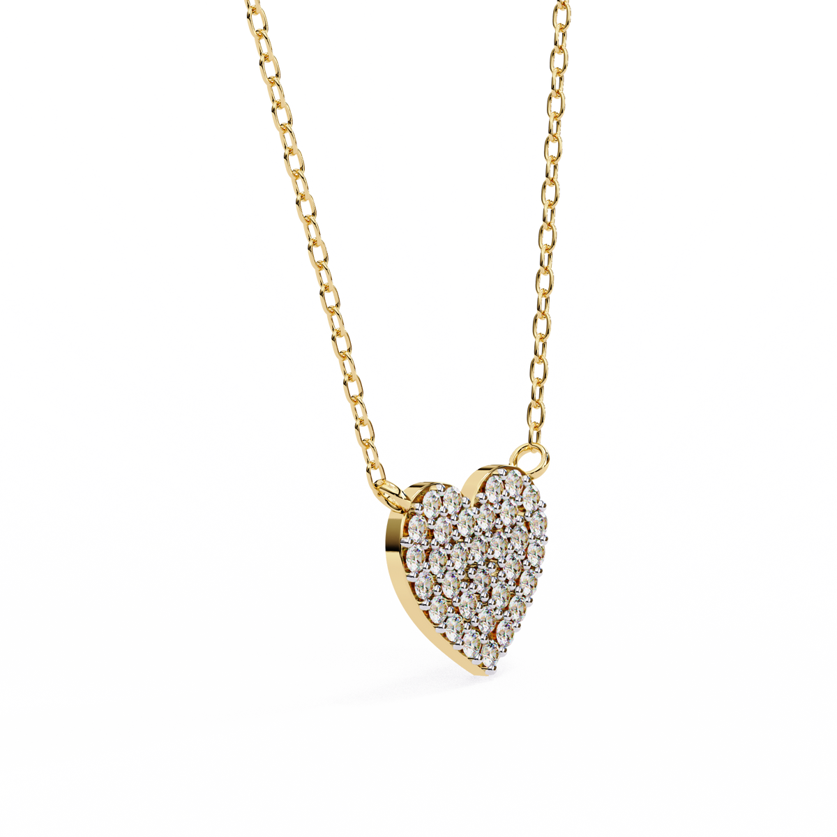 Reverra 14K Pavé Diamond Heart Pendant Necklace, CTTW-0.21