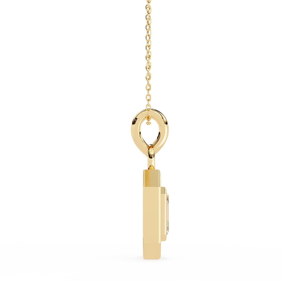 Reverra 14K Emerald Halo Diamond Pendant Necklace, CTTW-0.93