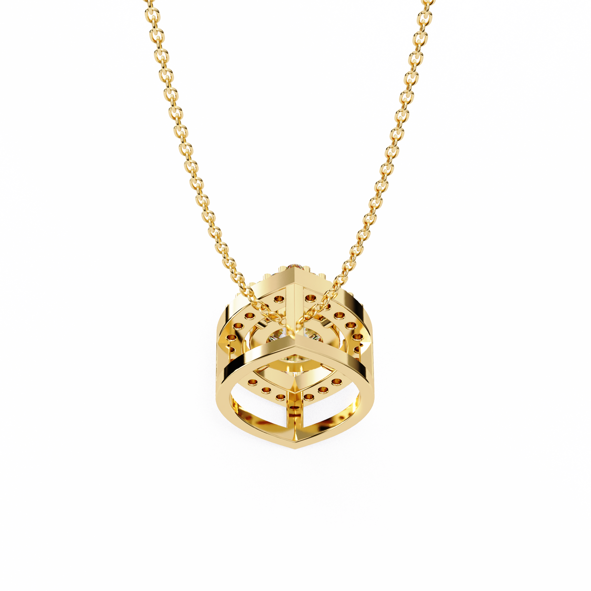 Reverra 14K Marquise Halo Diamond Pendant Necklace, CTTW-0.56