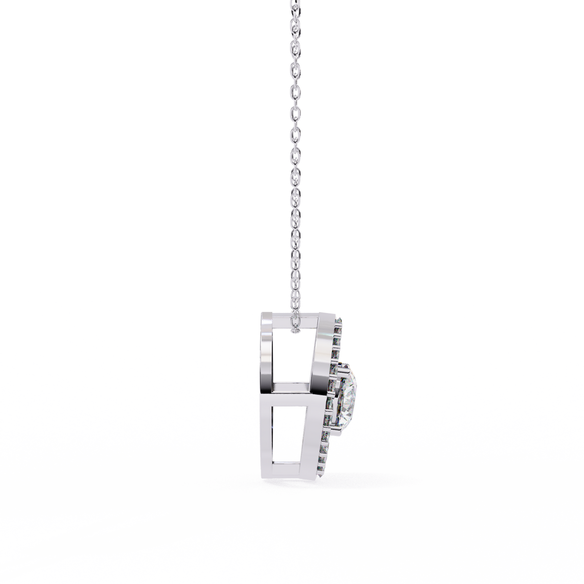 Reverra 14K Marquise Halo Diamond Pendant Necklace, CTTW-0.56