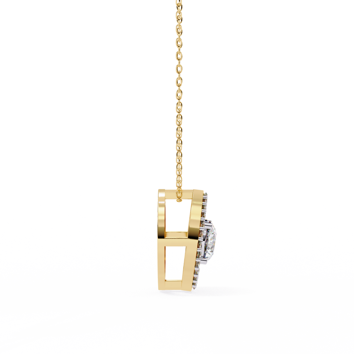 Reverra 14K Marquise Halo Diamond Pendant Necklace, CTTW-0.56