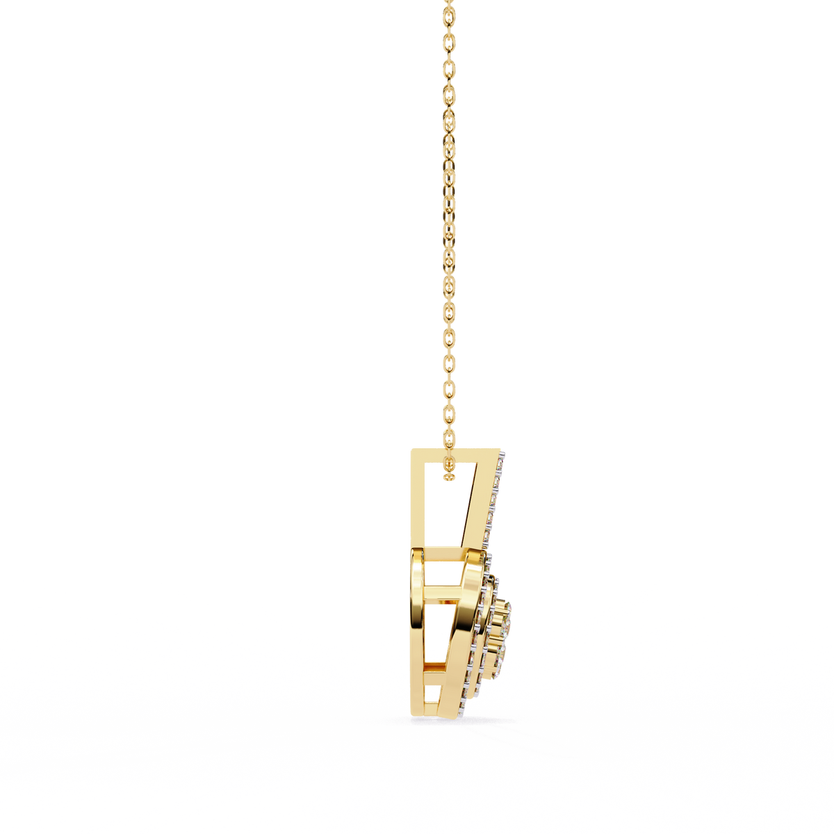 Reverra 14K Double Halo Round Diamond Pendant Necklace, CTTW-0.26