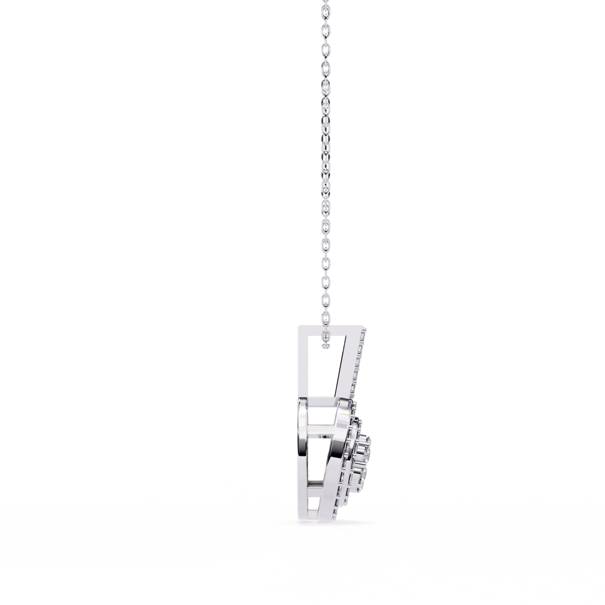 Reverra 14K Double Halo Round Diamond Pendant Necklace, CTTW-0.26